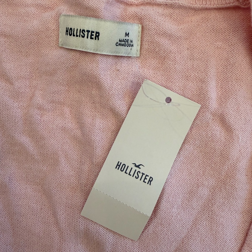Hollister Short Sleeve Pink Henley Babydoll Top NWT Size M - Picture 4 of 5